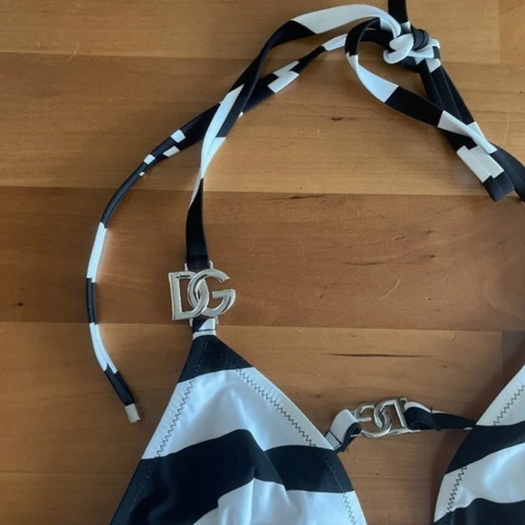 Dolce&Gabbana Zebra Triangle Two-Piece Bikini Set - Black/White XS - Picture 4 of 10